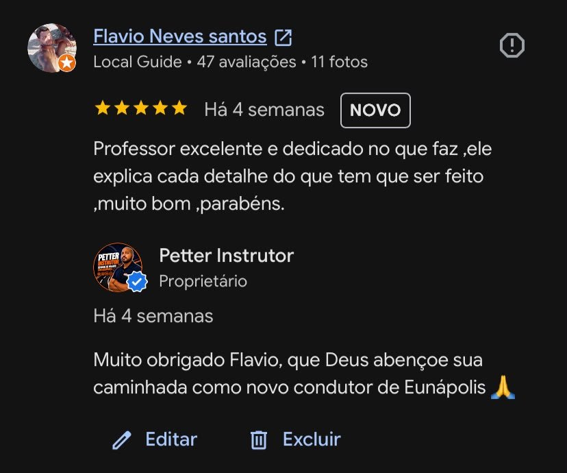 Print das avaliações do Google Meu Negócio